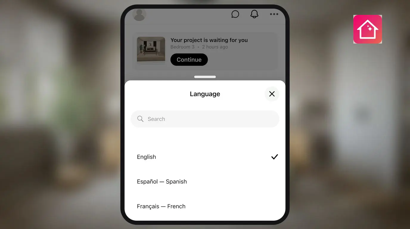 Comment changer la langue de l'application dans Home Planner