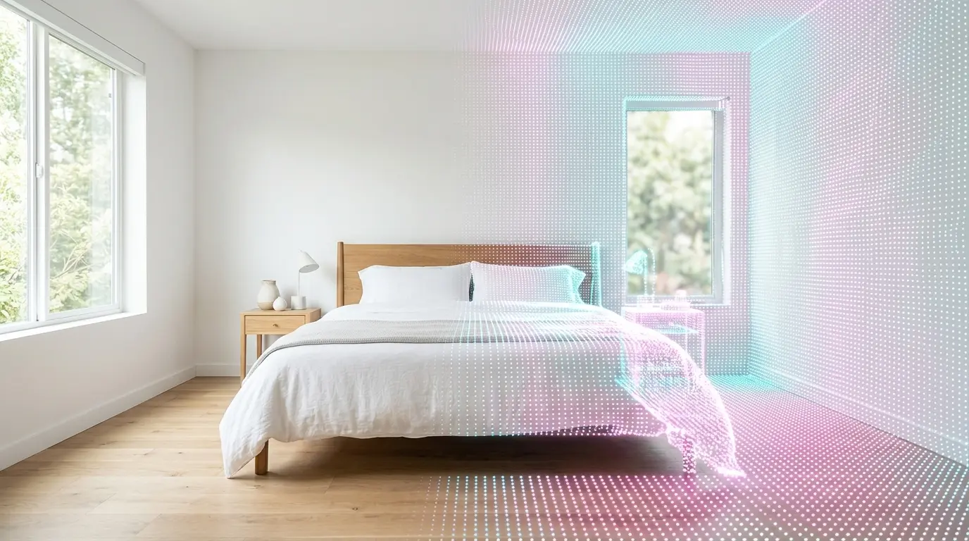 Bedroom with laser data points 202606221429
