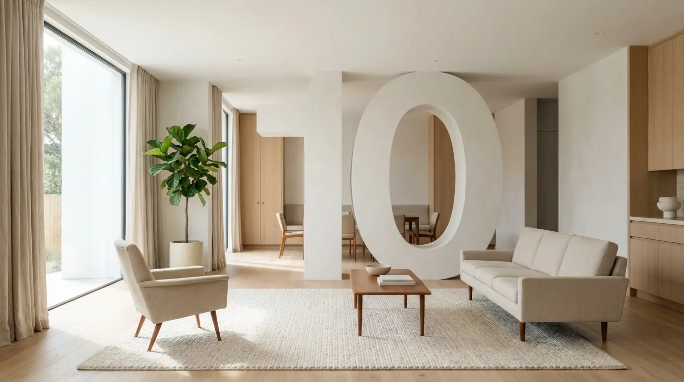 A minimalist high-end interior design of a living room