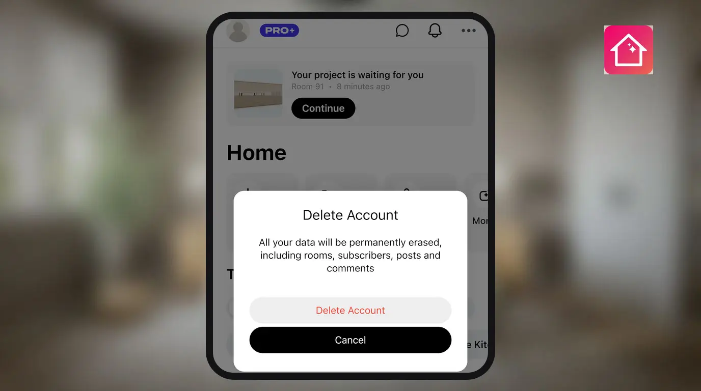 Comment supprimer ton compte Home Planner