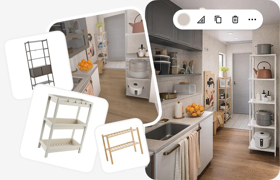 Agrega muebles y almacenamiento